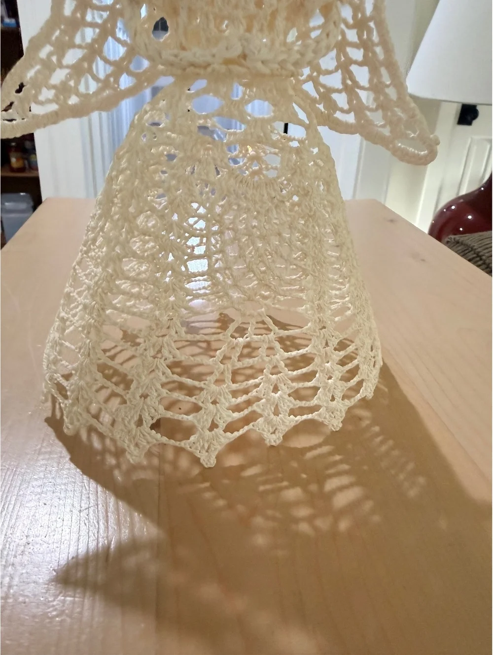 Vintage Hand-Crocheted Angel Tree Topper Decoration